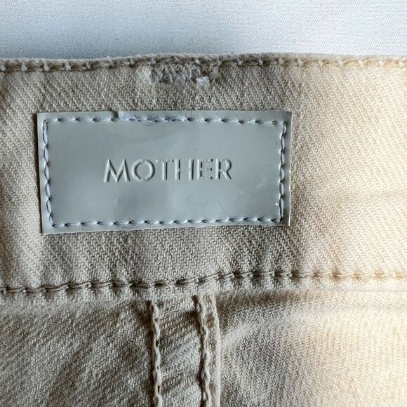 Mother The Insider Fray Hem Jeans In Chalk It Up White New Size 32 - Picture 12 of 15